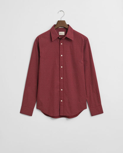 Gant Regular Fit Micro Print Shirt - Plumped Red time__1744876203__202503-3250219-604-flat-fv-1