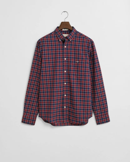 Gant Regular Fit Checked Classic Poplin Shirt - Plumped Red time__1746448329__202503-3250213-604-flat-fv-1