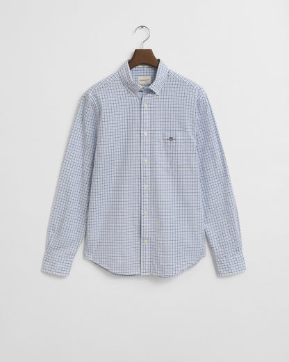Gant Regular Fit Micro Checked Classic Poplin Shirt - Clear Sky time__1746629118__202503-3250214-427-flat-fv-1