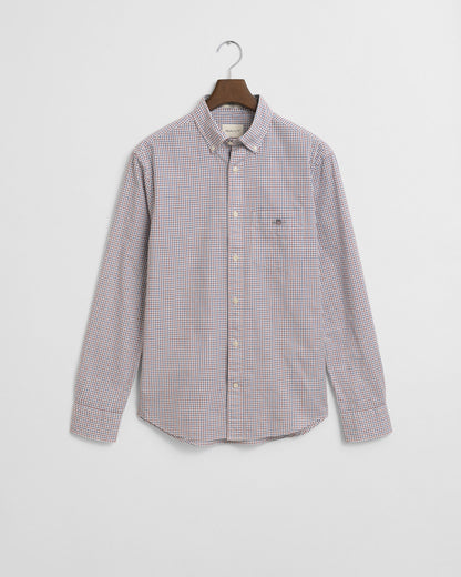 Gant Regular Fit Micro Checked Classic Poplin Shirt - Plumped Red time__1746802517__202503-3250214-604-flat-fv-1
