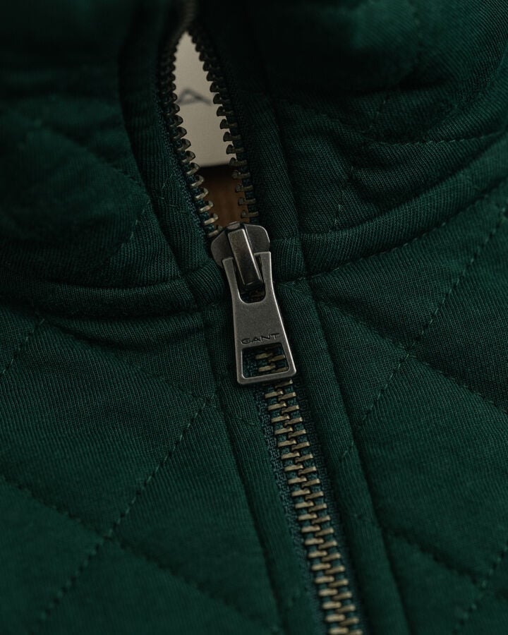 Gant Corduroy Collar Quilted Zip Sweatshirt - Tartan Green time__1747671603__202503-2067081-374-detail-fv-2