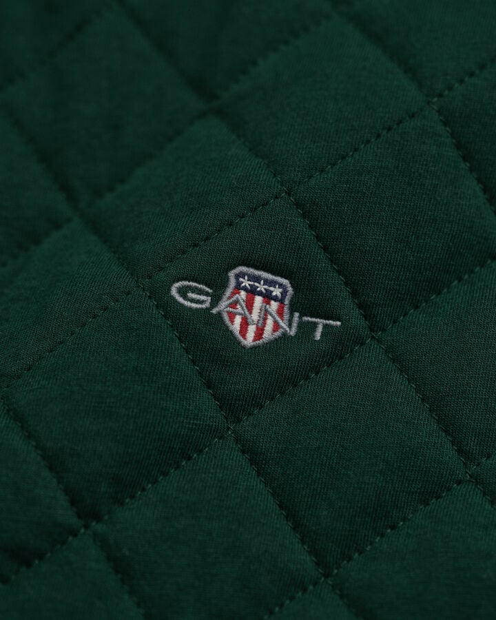 Gant Corduroy Collar Quilted Zip Sweatshirt - Tartan Green time__1747671607__202503-2067081-374-detail-fv-1