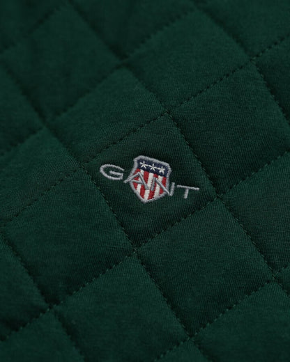 Gant Corduroy Collar Quilted Zip Sweatshirt - Tartan Green time__1747671607__202503-2067081-374-detail-fv-1