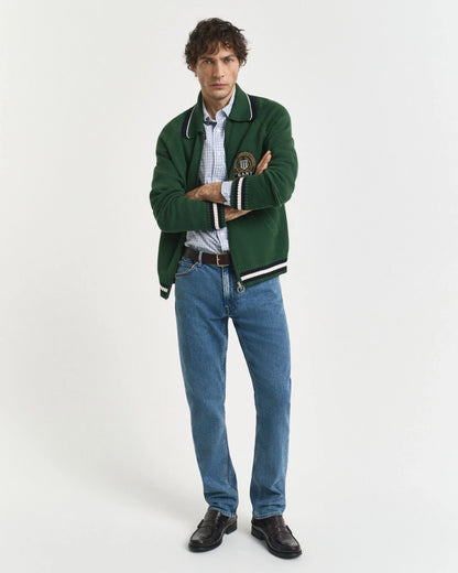 Gant Regular Fit Micro Checked Classic Poplin Shirt - Clear Sky time__1749756327__202503-3250214-427-look-fv-1_1