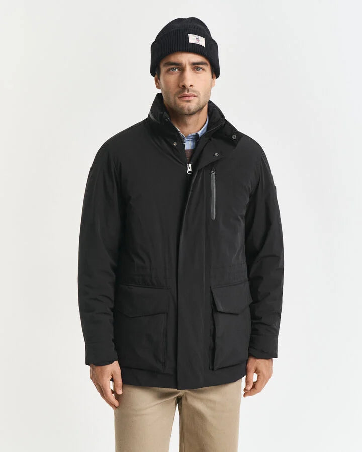 Gant Double Mid Length Jacket - Black time__1749808232__202503-7006553-005-model-fit-1