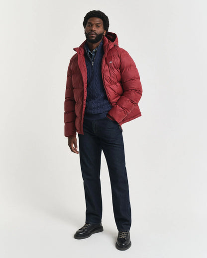 Gant Cotton Cable Knit Half-Zip Sweater - Dk Jeansblue Melange time__1749816606__202503-8050603-902-look-fv-1