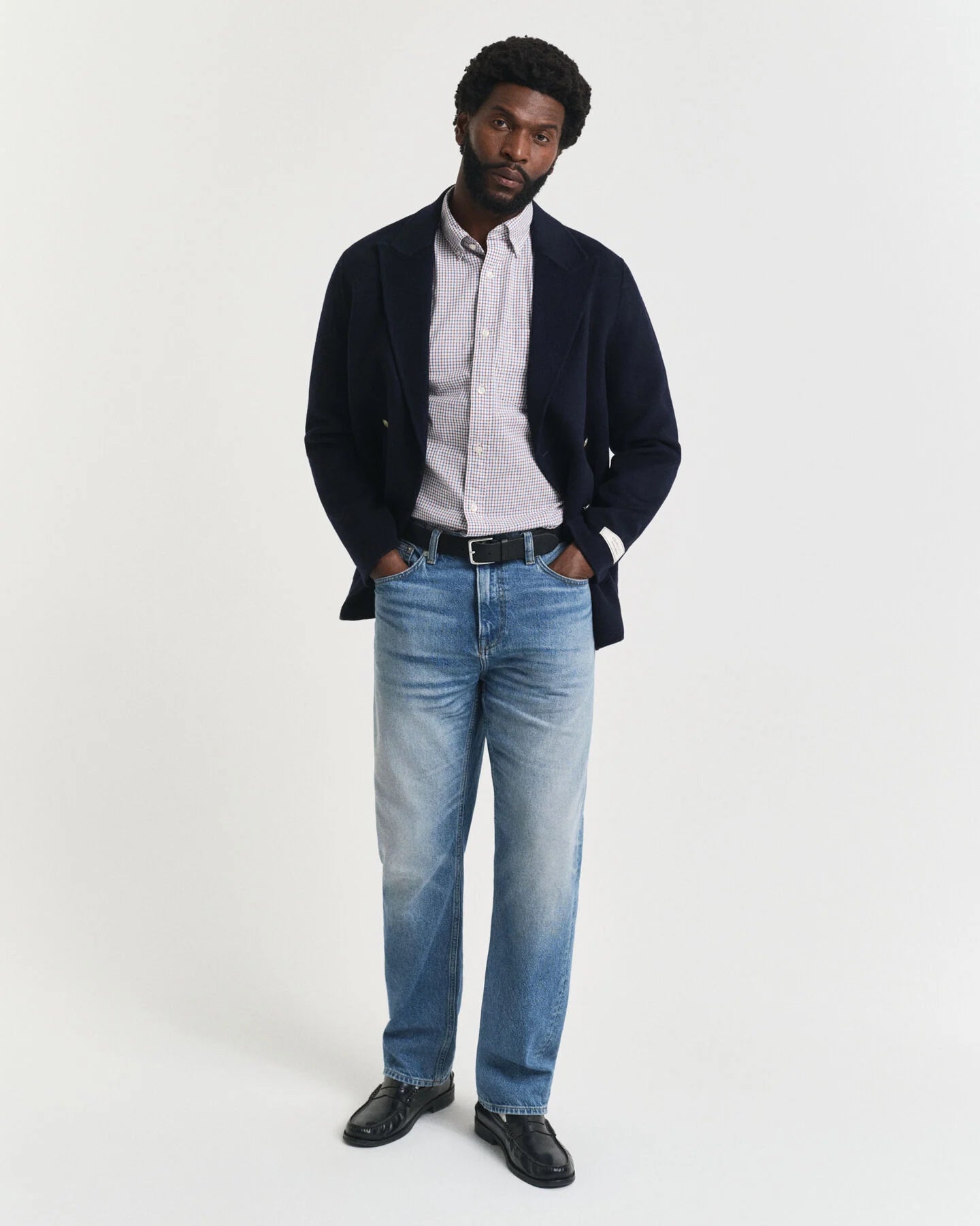 Gant Regular Fit Micro Checked Classic Poplin Shirt - Plumped Red time__1749816918__202503-3250214-604-look-fv-1