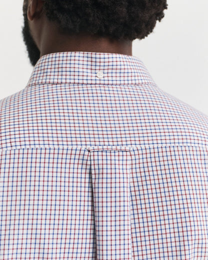 Gant Regular Fit Micro Checked Classic Poplin Shirt - Plumped Red time__1749816919__202503-3250214-604-crmodel-fv-1
