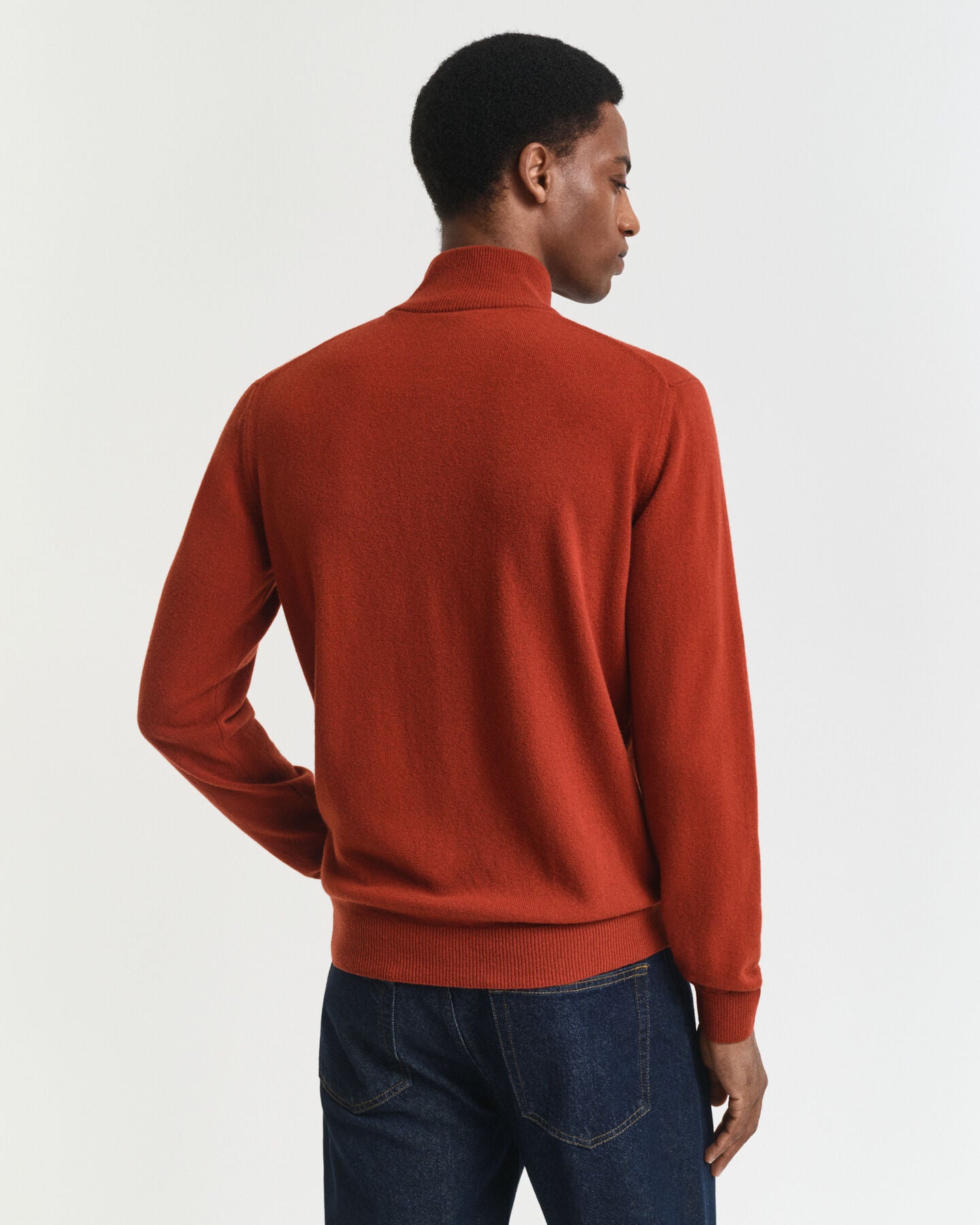 Gant Superfine Lambswool Half-Zip Sweater - Modern Rust time__1751294714__202503-87213-623-model-bv-1