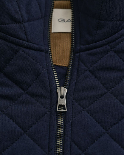 Gant Corduroy Collar Quilted Zip Sweatshirt - Evening Blue time__1751380522__202503-2067081-433-detail-fv-3