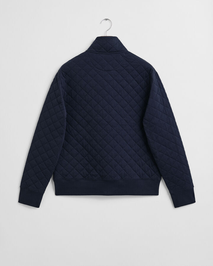 Gant Corduroy Collar Quilted Zip Sweatshirt - Evening Blue time__1751380522__202503-2067081-433-flat-bv-1
