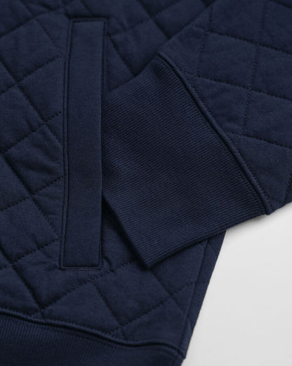 Gant Corduroy Collar Quilted Zip Sweatshirt - Evening Blue time__1751380523__202503-2067081-433-detail-fv-2
