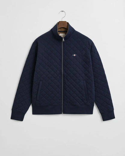 Gant Corduroy Collar Quilted Zip Sweatshirt - Evening Blue time__1751444405__202503-2067081-433-flat-fv-1