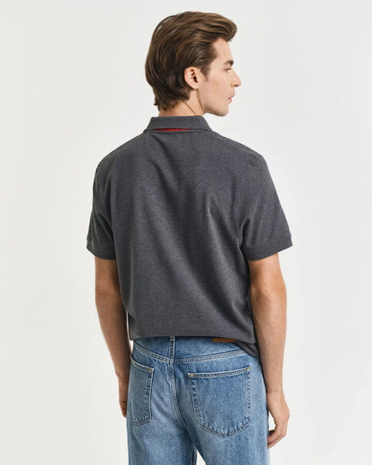 Gant Contrast Piqué Polo Shirt - Antracit Melange time__1757616906__202503-2062026-095-model-bv-1