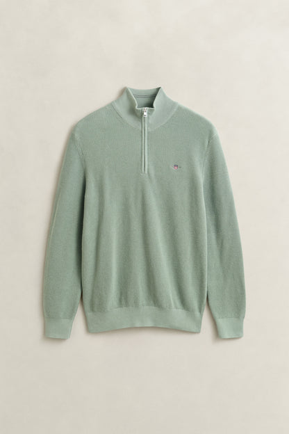 GANT Textured Cotton Half-Zip Sweater - Surplus Mint time__1773330017__202602-8030292-308-flat-fv-1