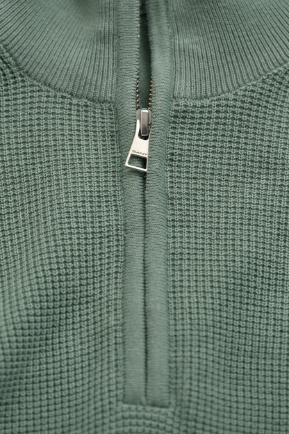 GANT Textured Cotton Half-Zip Sweater - Surplus Mint time__1773331207__202602-8030292-308-detail-fv-2