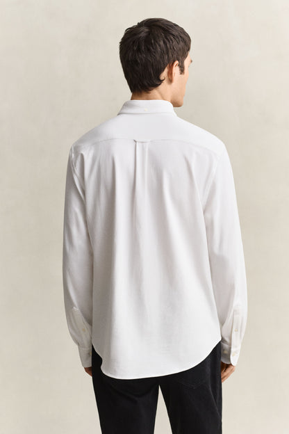 GANT Jersey Stretch Piqué Shirt - White time__1773669309__202602-3250271-110-model-bv-1