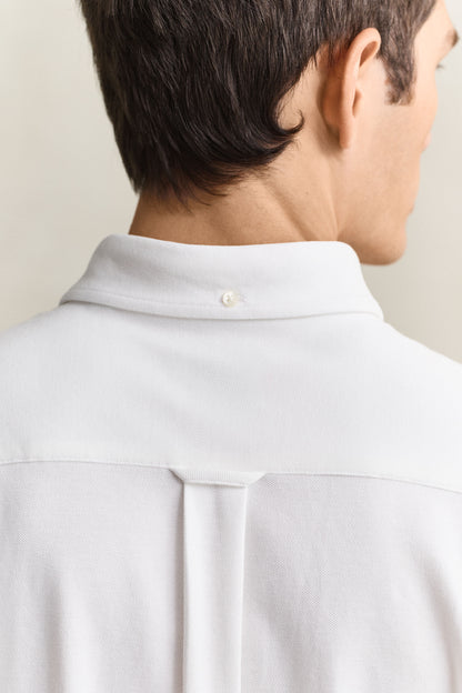 GANT Jersey Stretch Piqué Shirt - White time__1773669311__202602-3250271-110-crmodel-fv-1