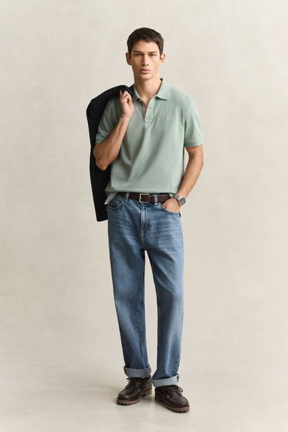 GANT Contrast Piqué Polo Shirt - Surplus Mint time__1773670517__202602-2062026-308-look-fv-1