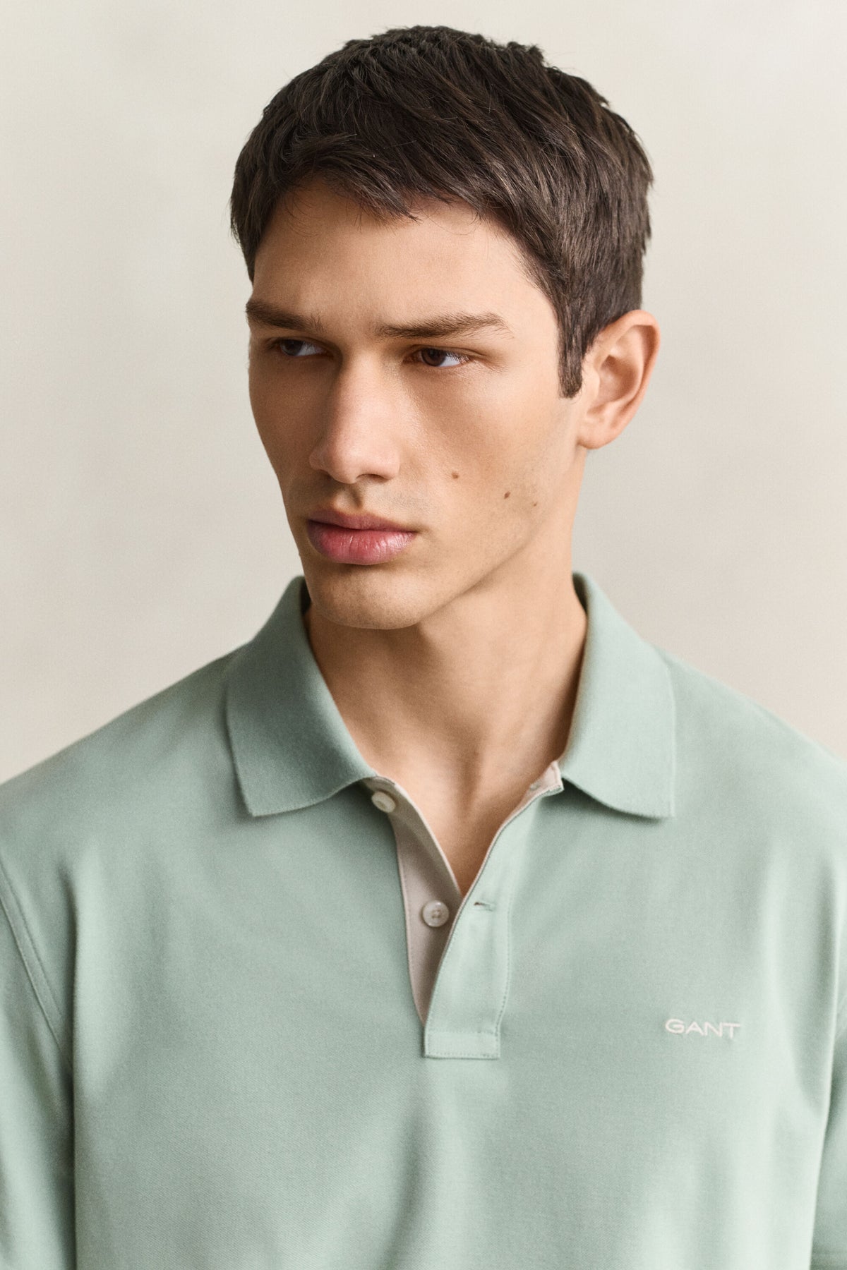 GANT Contrast Piqué Polo Shirt - Surplus Mint time__1773670518__202602-2062026-308-crmodel-fv-1