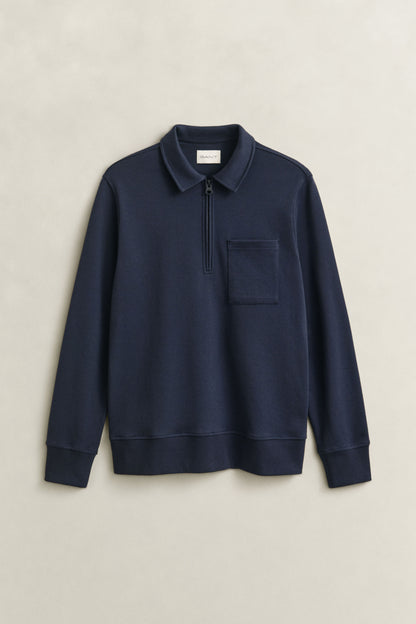 GANT Half-Zip Sweatshirt - Evening Blue time__1773940552__202602-2067155-433-flat-fv-1