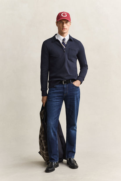 GANT Half-Zip Sweatshirt - Evening Blue time__1774967133__202602-2067155-433-look-fv-1