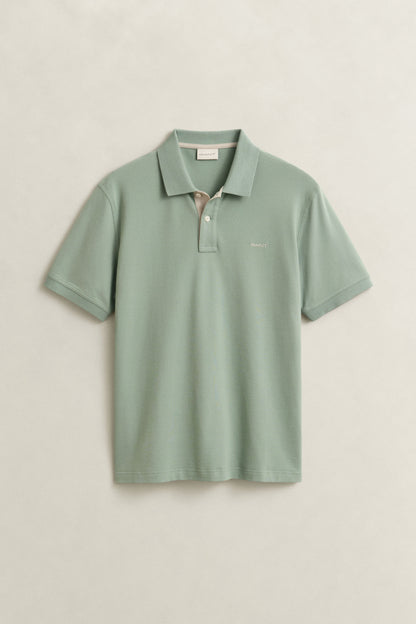 GANT Contrast Piqué Polo Shirt - Surplus Mint time__1775721320__202602-2062026-308-flat-fv-1