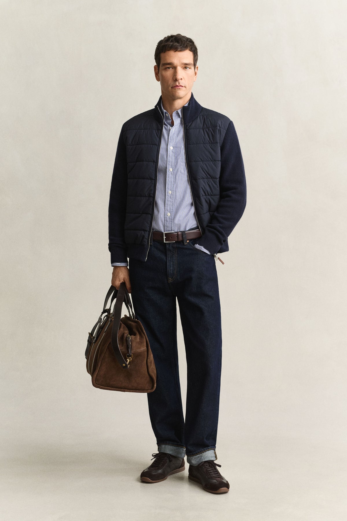 GANT Hybrid Zip Cardigan - Evening Blue time__1775744120__202602-8030308-433-look-fv-1