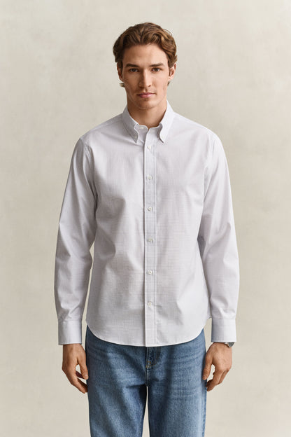 GANT Checked Twill Dress Shirt - White time__1775837112__202602-3262035-110-model-fit-1