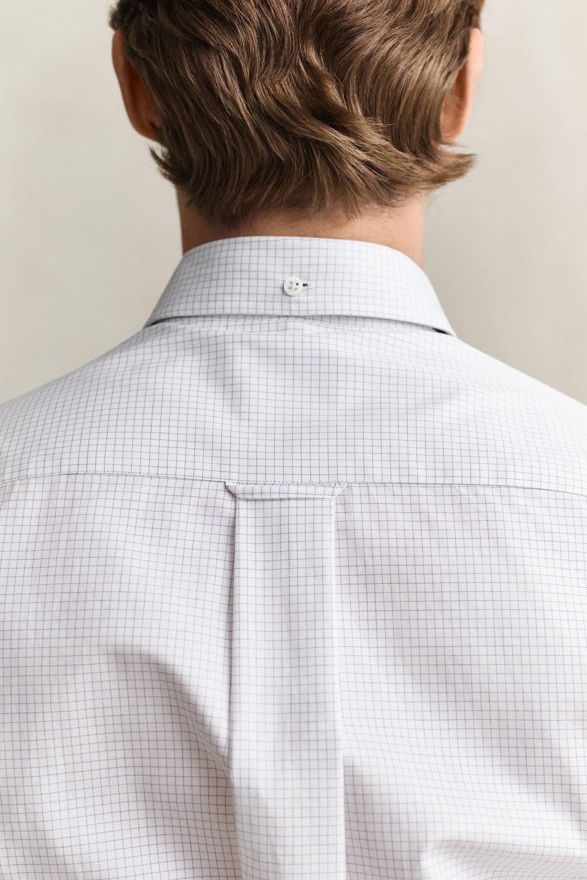 GANT Checked Twill Dress Shirt - White time__1775837114__202602-3262035-110-crmodel-fv-2