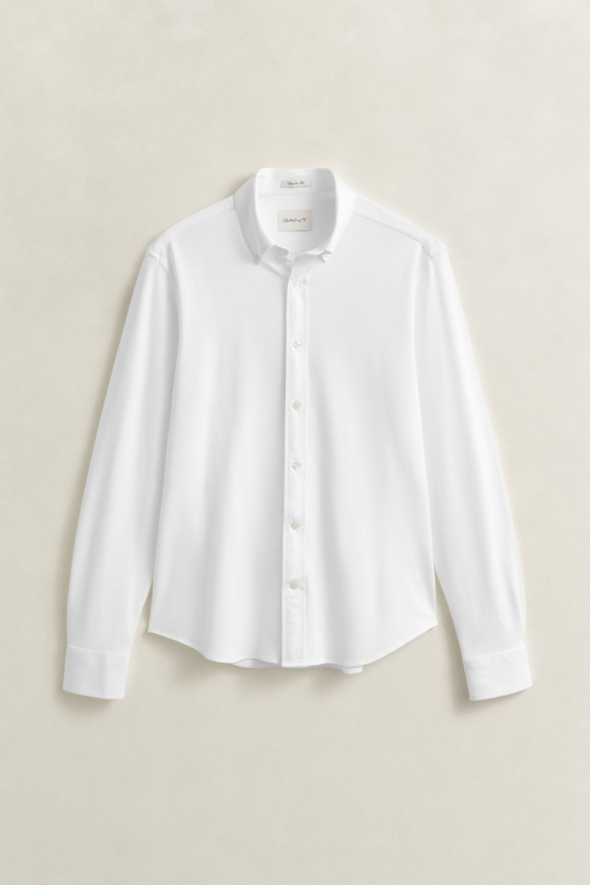 GANT Jersey Stretch Piqué Shirt - White time__1776623408__202602-3250271-110-flat-fv-1