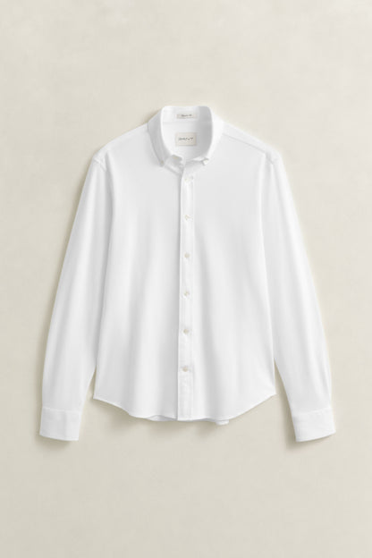 GANT Jersey Stretch Piqué Shirt - White time__1776623408__202602-3250271-110-flat-fv-1