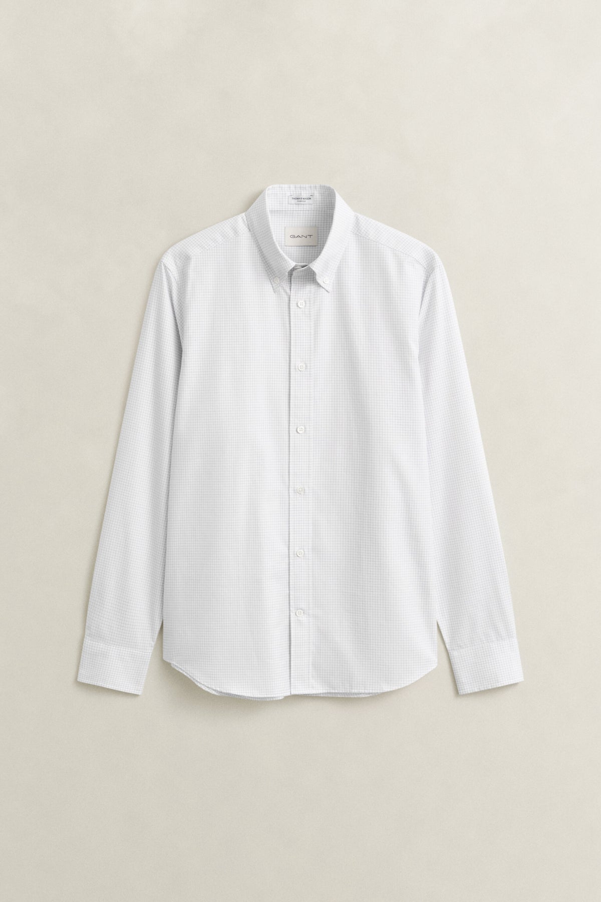 GANT Checked Twill Dress Shirt - White time__1776698705__202602-3262035-110-flat-fv-1
