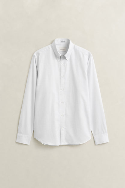 GANT Checked Twill Dress Shirt - White time__1776698705__202602-3262035-110-flat-fv-1
