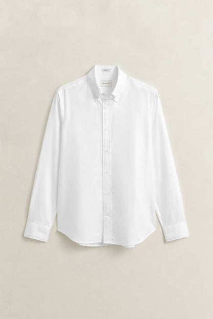 GANT Twill Dress Shirt - White time__1776698706__202602-3262032-110-flat-fv-1