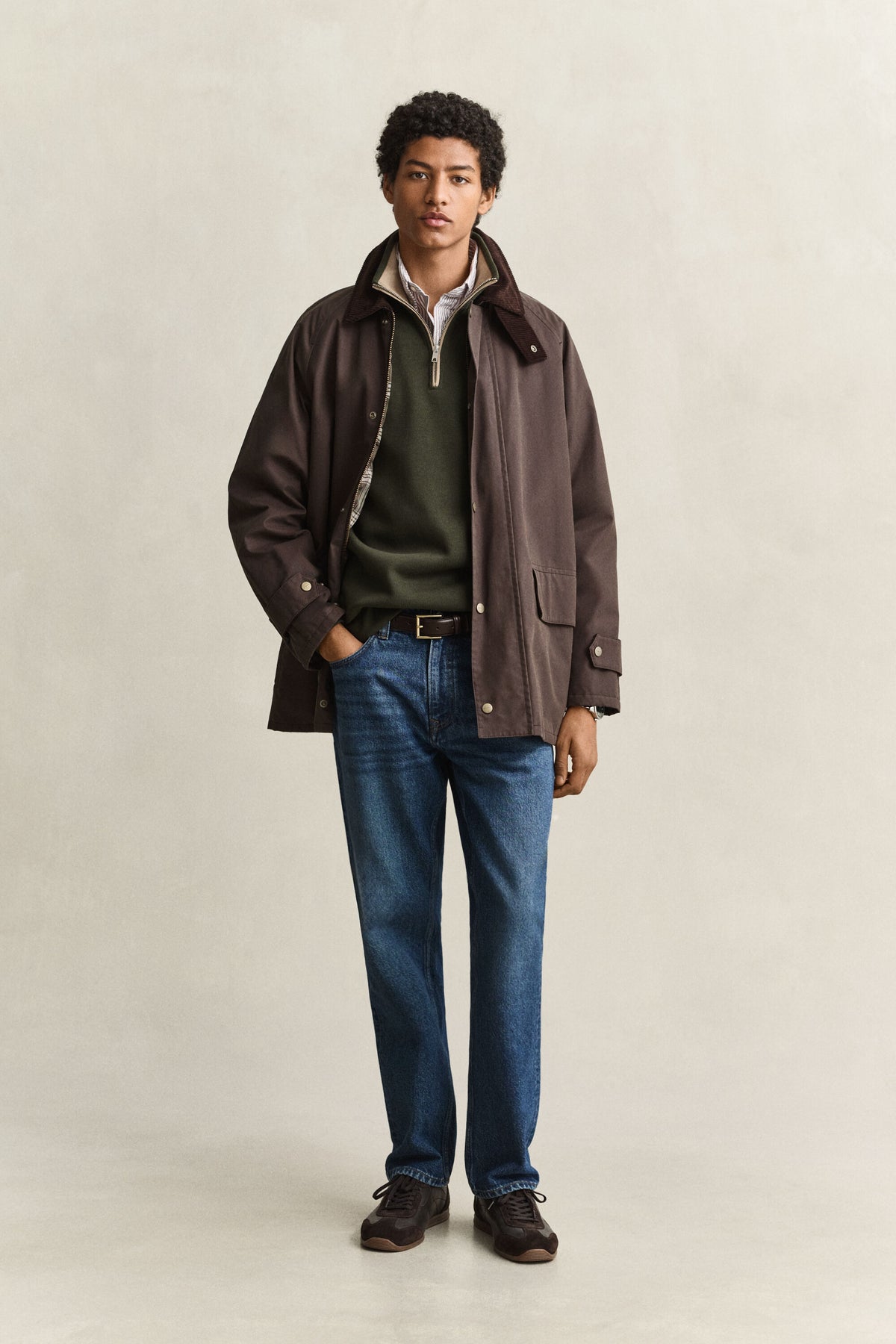 GANT Sacker Rib Half-Zip Sweatshirt time__1778144416__202603-2067160-368-look-fv-1