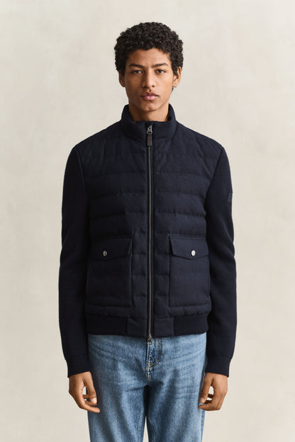 GANT Hybrid Insulated Flannel Jacket - Evening Blue time__1778145322__202603-7006647-433-model-fit-1