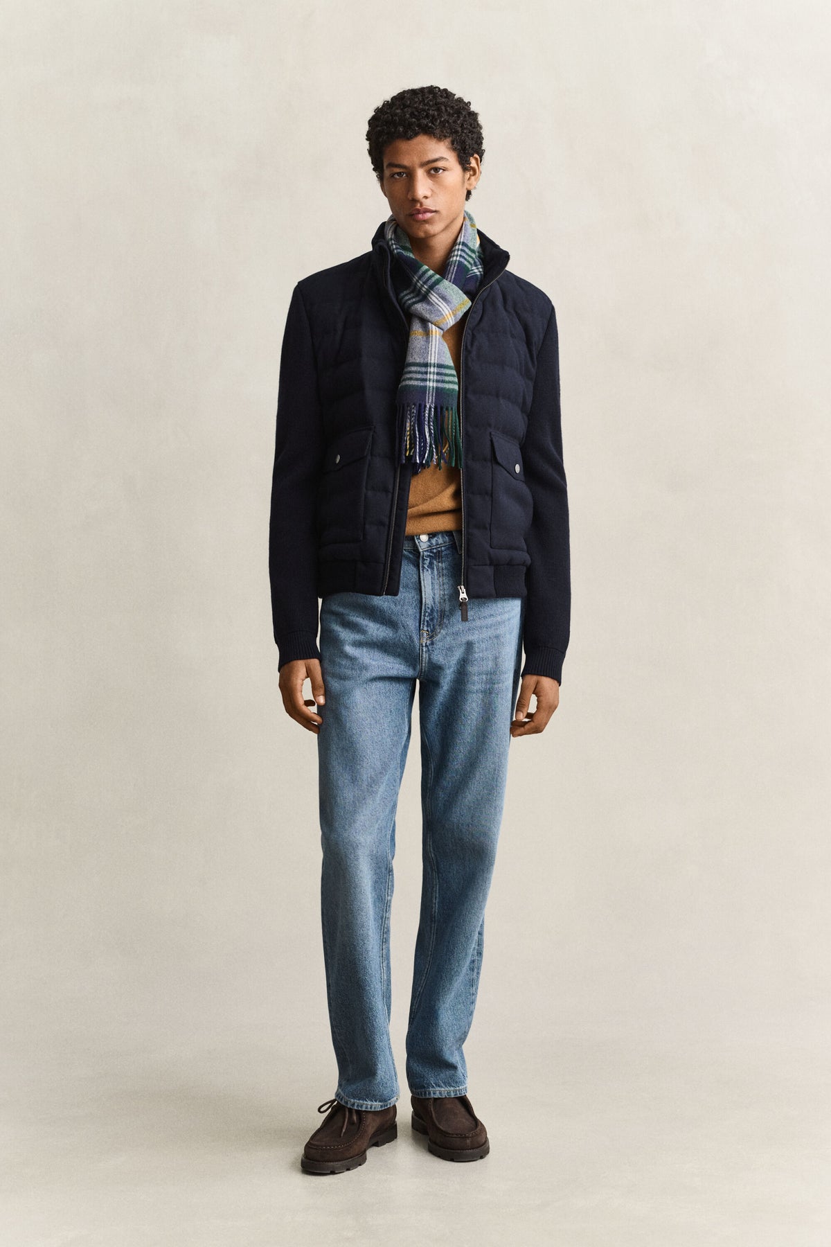 GANT Hybrid Insulated Flannel Jacket - Evening Blue time__1778145324__202603-7006647-433-look-fv-1