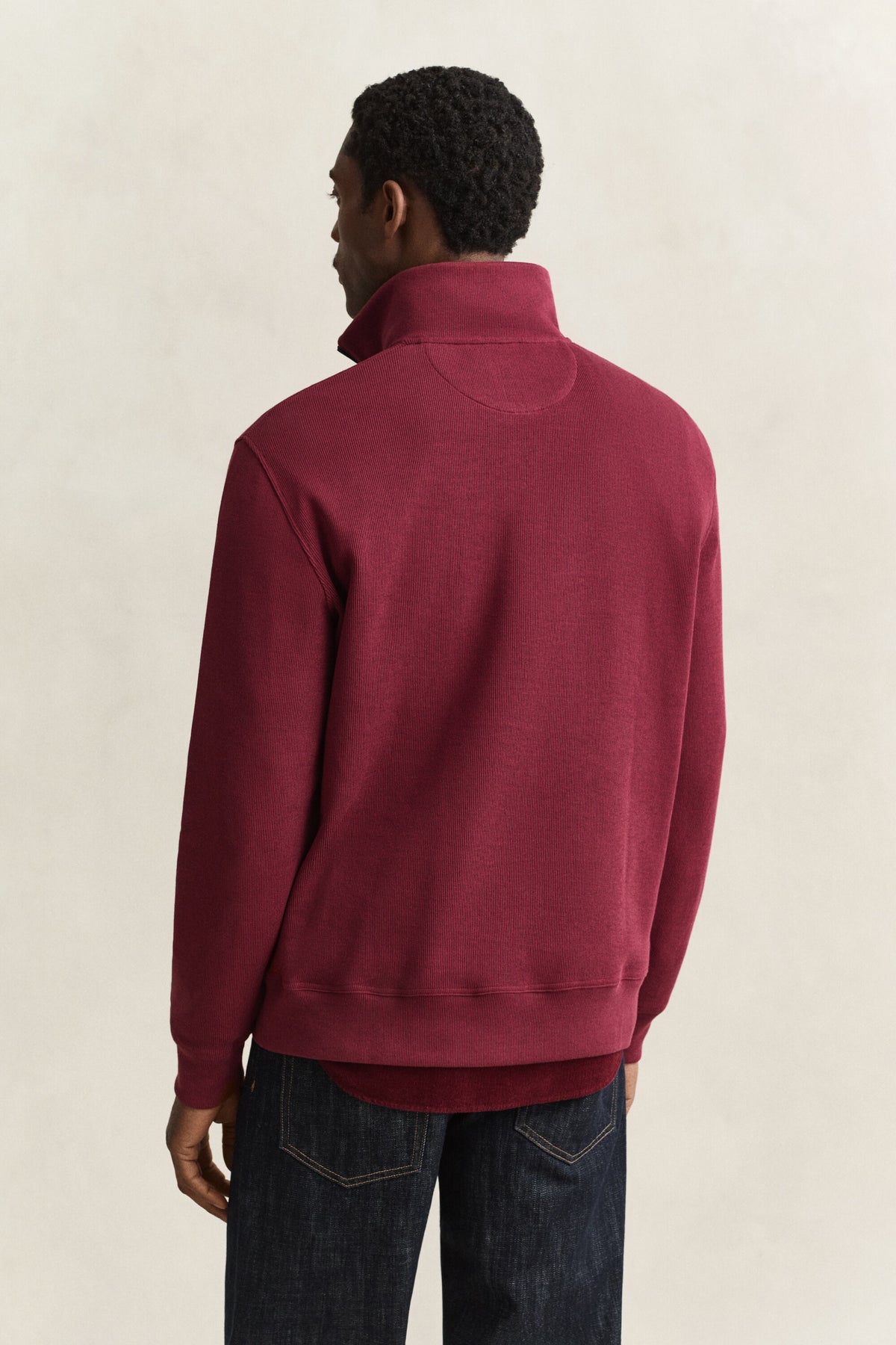 GANT Sacker Rib Half-Zip Sweatshirt time__1779971723__202603-2067160-676-model-bv-1