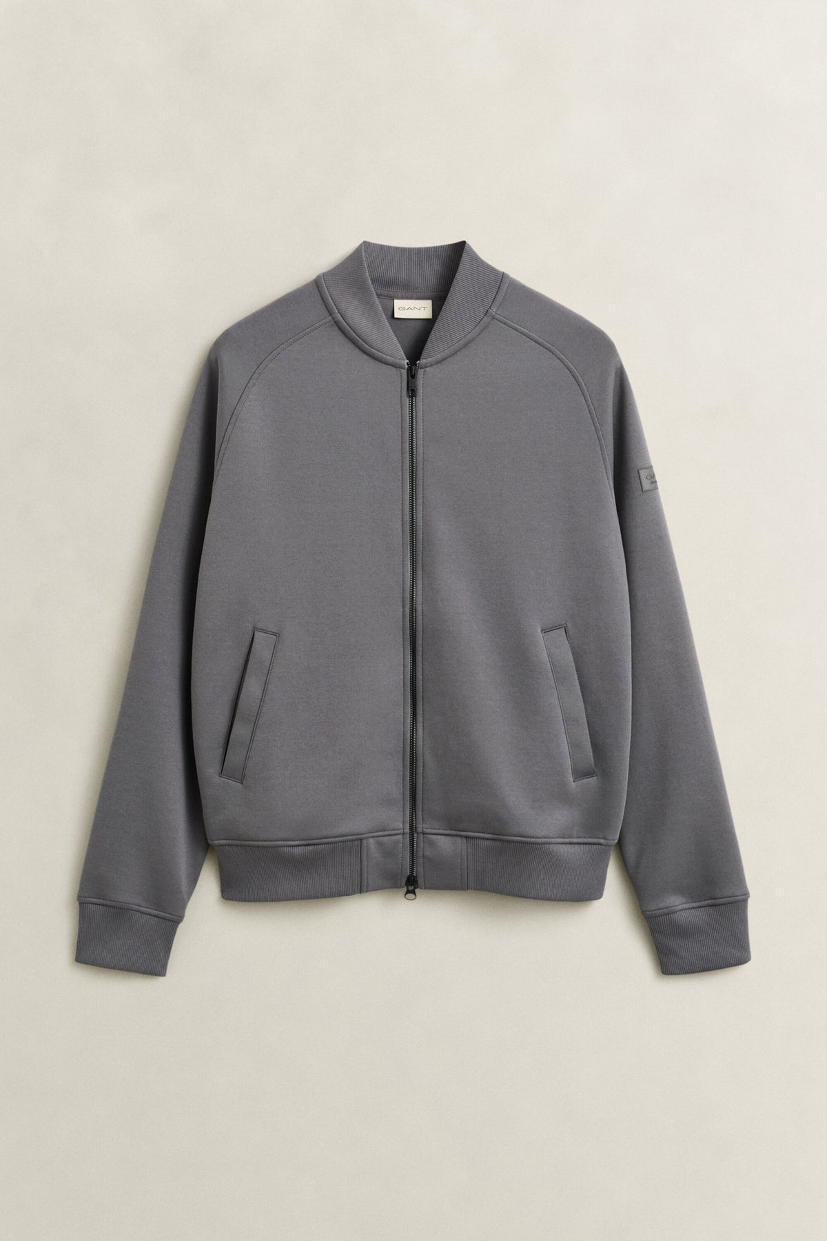 GANT Aviator Sweat Jacket - Mid Grey time__1781514906__202602-2067156-038-flat-fv-1