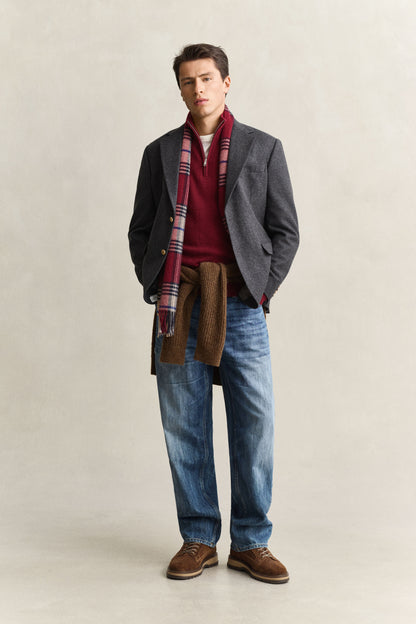 GANT Herringbone Half-Zip Sweater - Plumped Red time__1781538309__202603-8050333-604-look-fv-1
