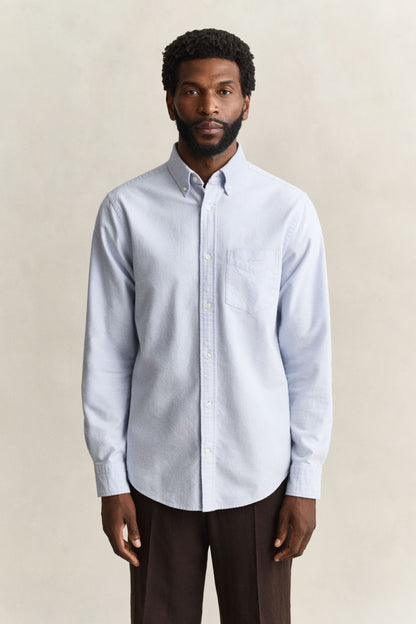 GANT Brushed Oxford Shirt - Clear Sky time__1783071015__202603-3263018-427-model-fit-1