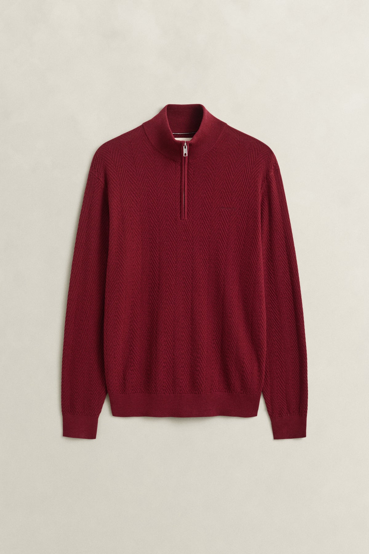 GANT Herringbone Half-Zip Sweater - Plumped Red time__1784652925__202603-8050333-604-flat-fv-1