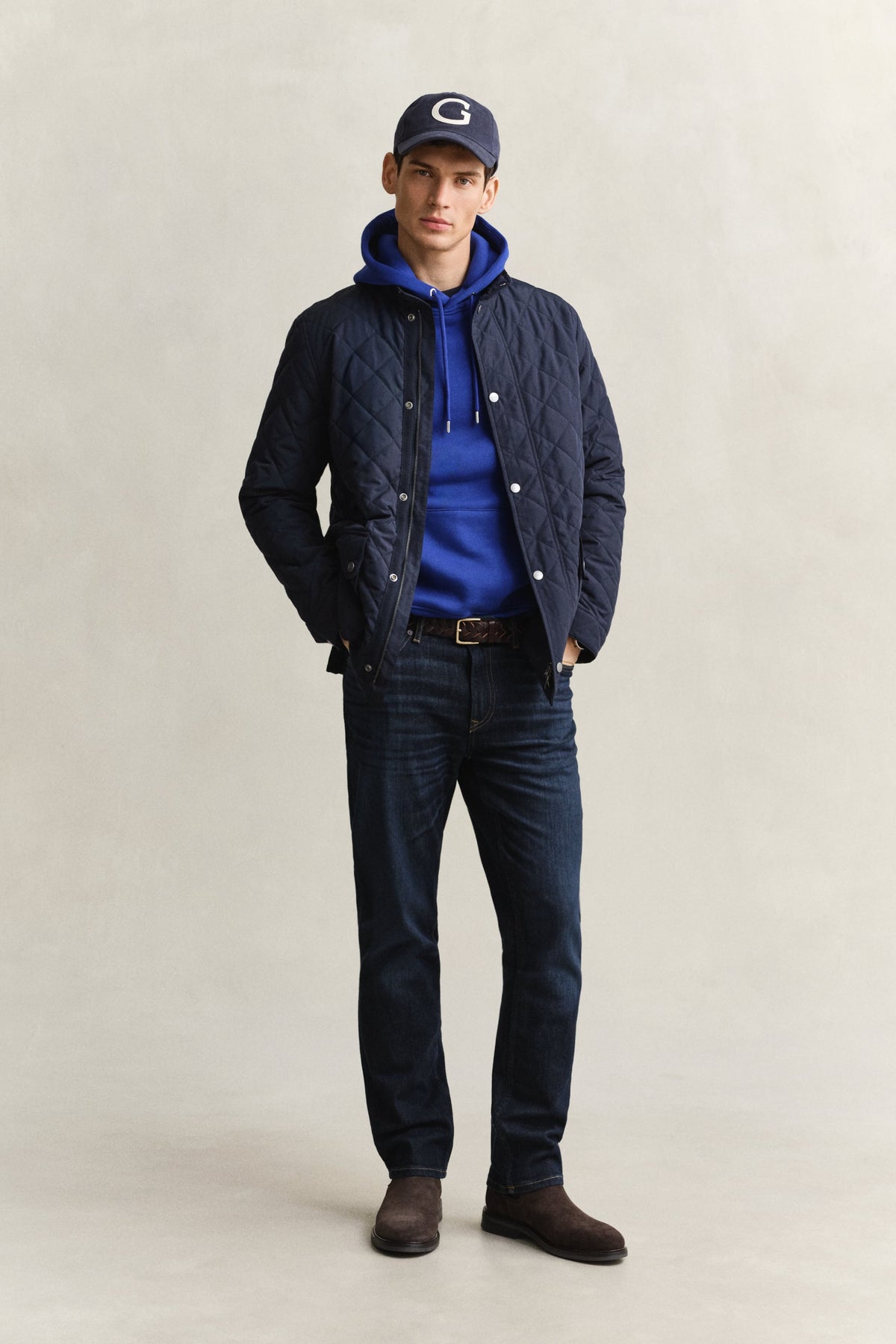 GANT Quilted Mid Jacket - Evening Blue time__1786383605__202603-7006639-433-look-fv-1