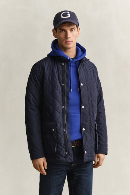 GANT Quilted Mid Jacket - Evening Blue time__1786383913__202603-7006639-433-model-fv-1