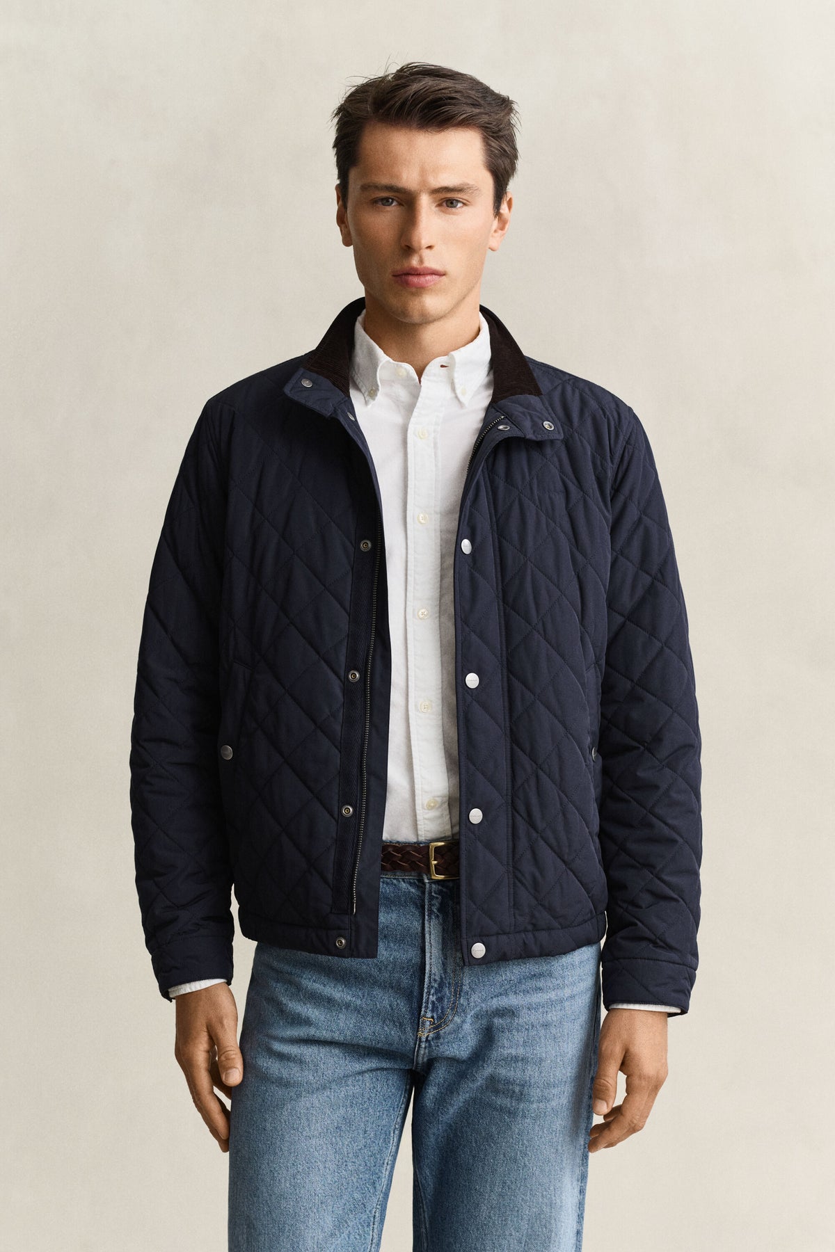 GANT Quilted Jacket - Evening Blue time__1786392306__202603-7006638-433-model-fv-1
