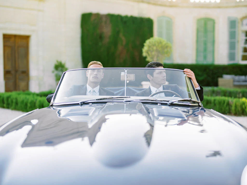Groom and best man in wedding suits from Ryle Menswear, Tralee